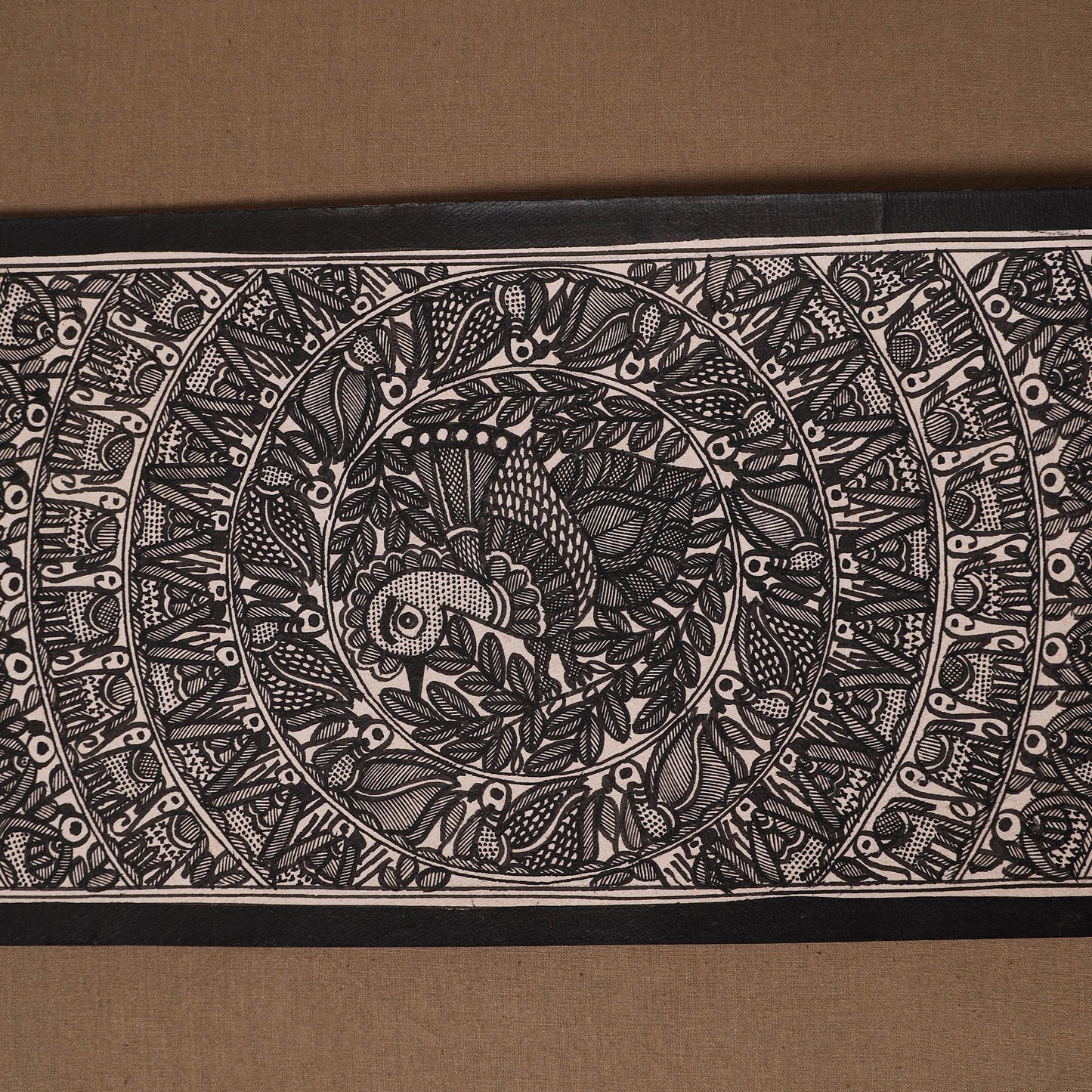 Handpainted madhubani painting by hira devi (22 x 7 in) 36