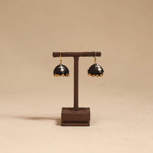 Bishnupur handpainted terracotta jhumki earrings 155