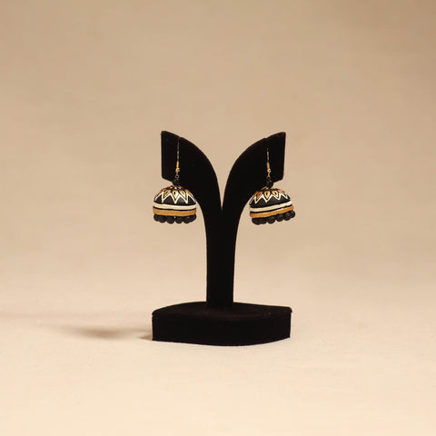 Bishnupur handpainted terracotta jhumki earrings 84