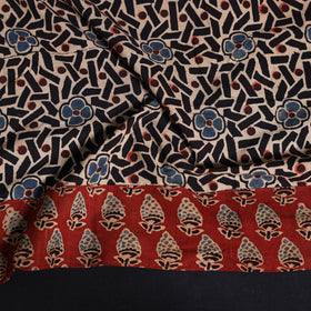 Block print cotton ajrakh blouse piece 02 - handcrafted