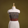 Block print cotton ajrakh blouse piece 02 - handcrafted