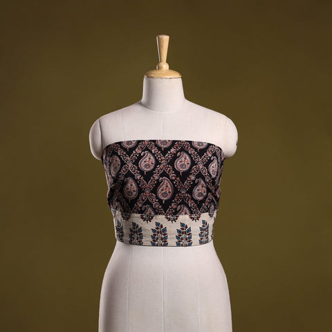 Block print cotton ajrakh blouse piece 19 - handcrafted