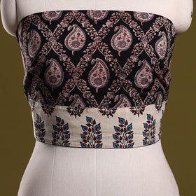 Block print cotton ajrakh blouse piece 19 - handcrafted