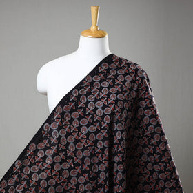  Black Block Print Cotton Ajrakh Fabric 