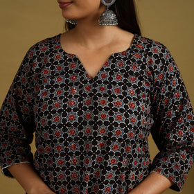 Buy Block Print Cotton Ajrakh Kurta Set with Dupatta 