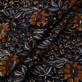 Black Block Print Cotton Bagru Fabric