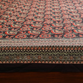 Black - cotton double sanganeri bed sheet set (108 x 90 in)