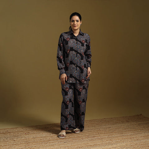 Cotton natural dyed co-ord set 05 - handcrafted