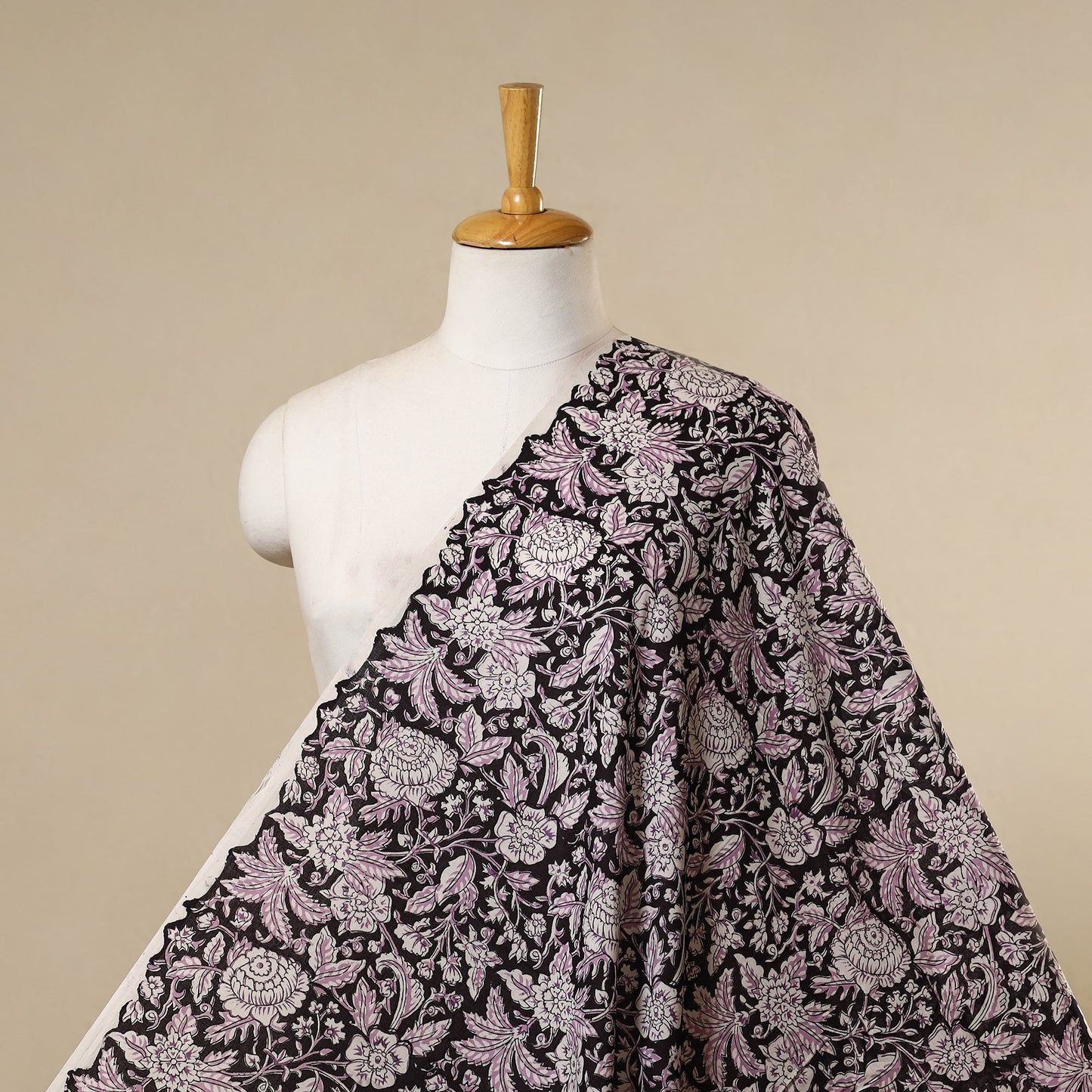 Black - cotton sanganeri fabric 16 - handcrafted