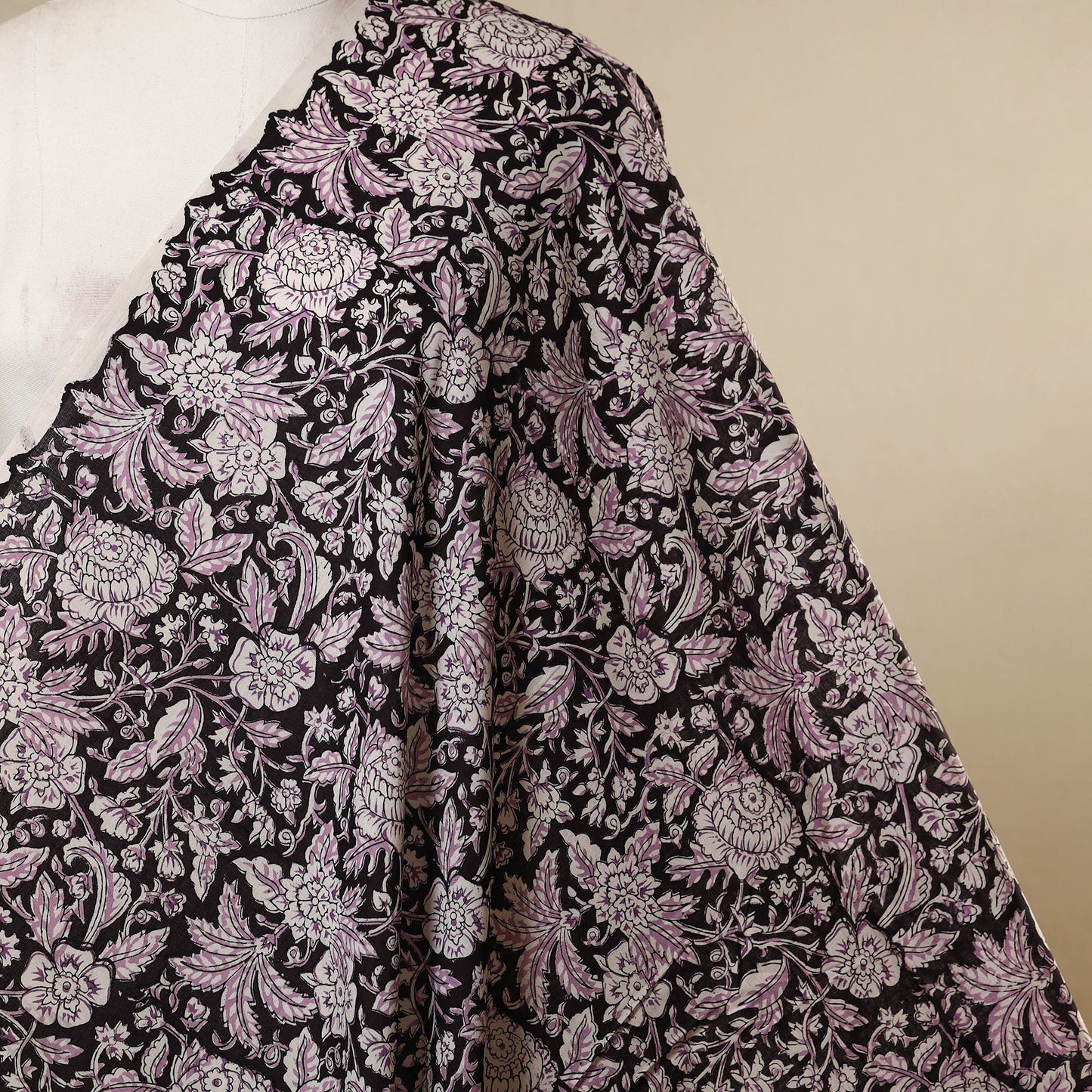 Black - cotton sanganeri fabric 16 - handcrafted