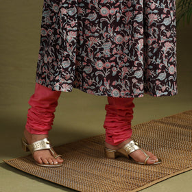 Black Block Print Cotton Sanganeri Kurta Set (Set of 3)