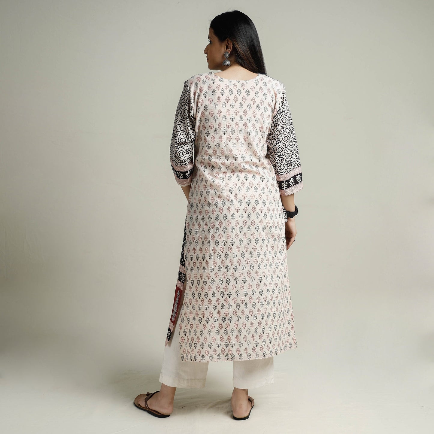  Block Print Cotton Straight Bagh Kurta For Women