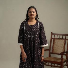 Natural dyed cotton flared dress 14 - handcrafted