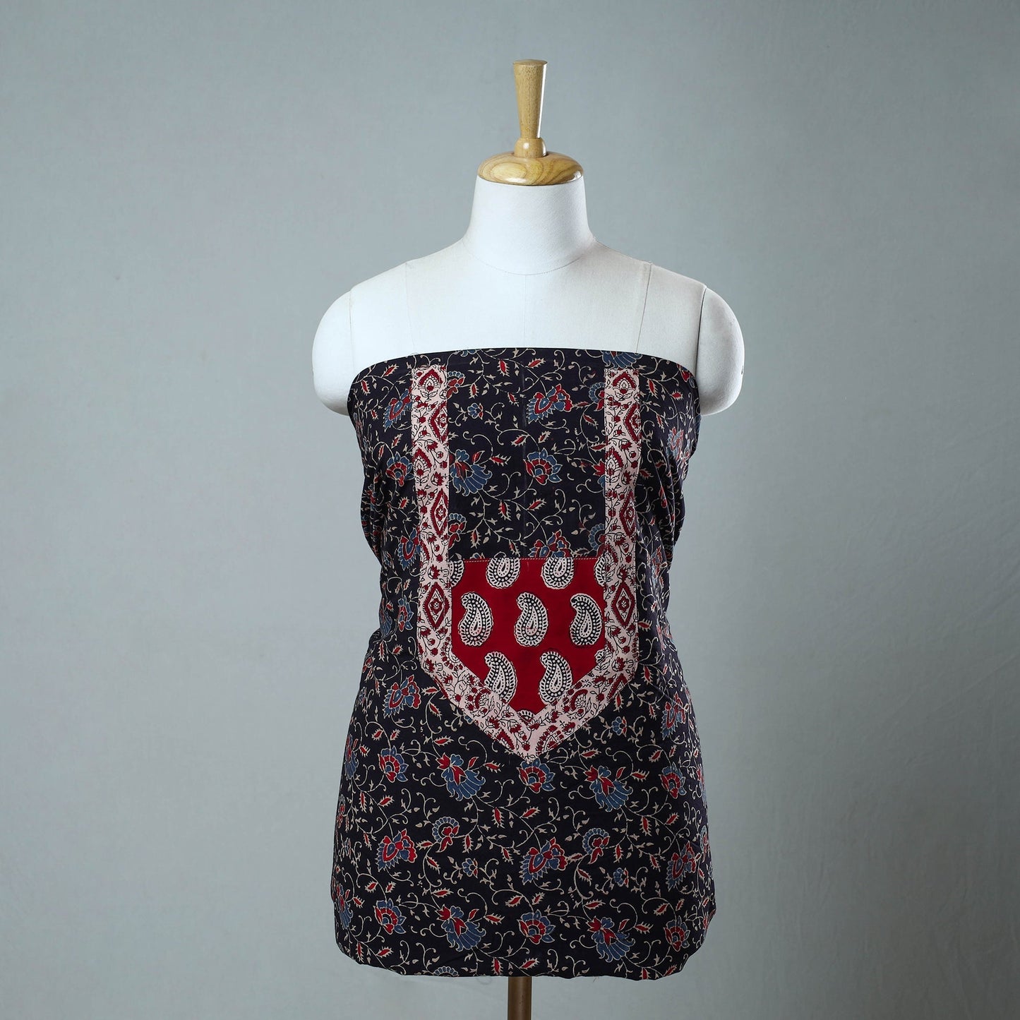  Block Print Cotton Ajrakh Kurta Material 