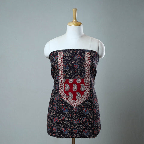  Block Print Cotton Ajrakh Kurta Material 