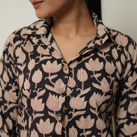  Black Block Print Cotton Bagru Co-Ord Set 