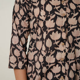  Black Block Print Cotton Bagru Co-Ord Set 