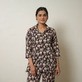  Black Block Print Cotton Bagru Co-Ord Set 