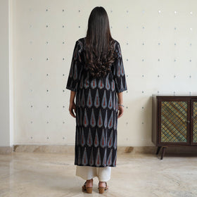 Block Printed Cotton Straight Ajrakh Kurta for Women