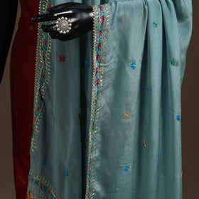 Chinon silk hand embroidered phulkari dupatta 10