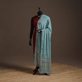 Chinon silk hand embroidered phulkari dupatta 10