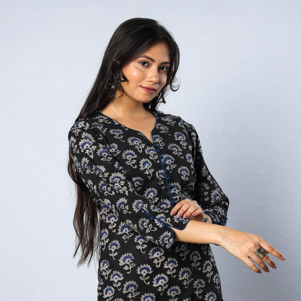 Buy Bagru Block Printed Cotton Long Kurta for Women
