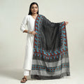 Bolpur Kantha Embroidery Cotton Handloom Dupatta with Tassels 