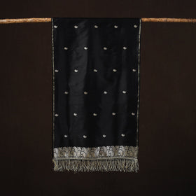 Black - brocade handloom pure silk banarasi stole