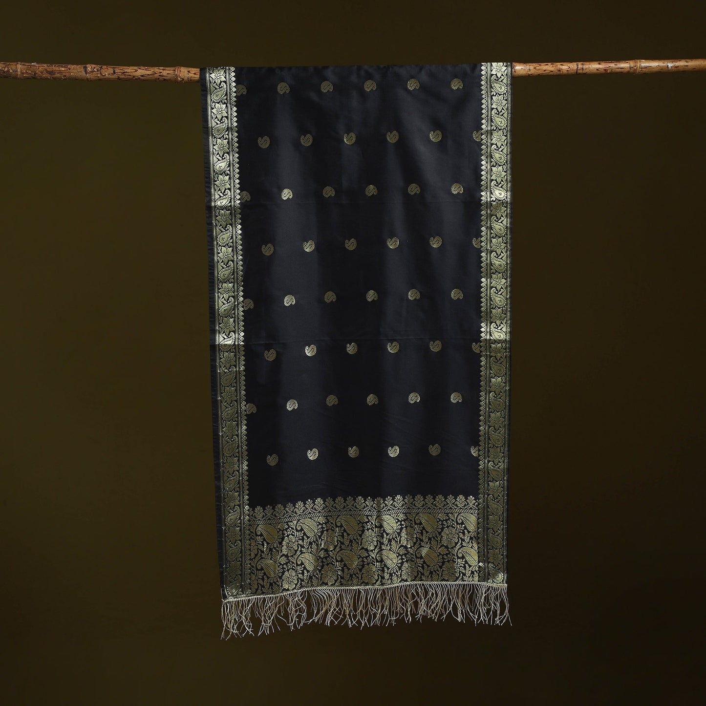 Brocade handloom semi silk nakshi buti banarasi stole