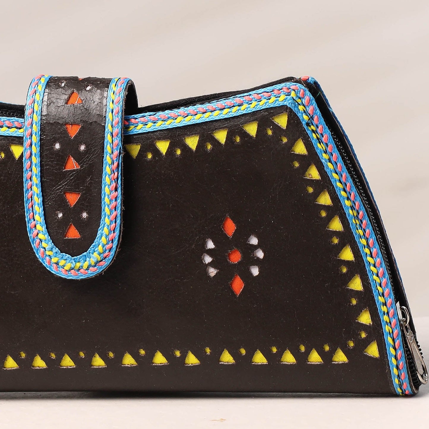 Brown Handcrafted Kutch Leather Clutch / Wallet