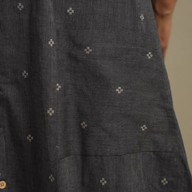 Black - button down cotton jacquard dress 15 - handcrafted