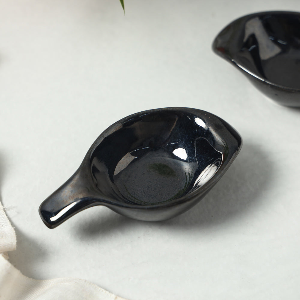  Black Ceramic Dip Bowls