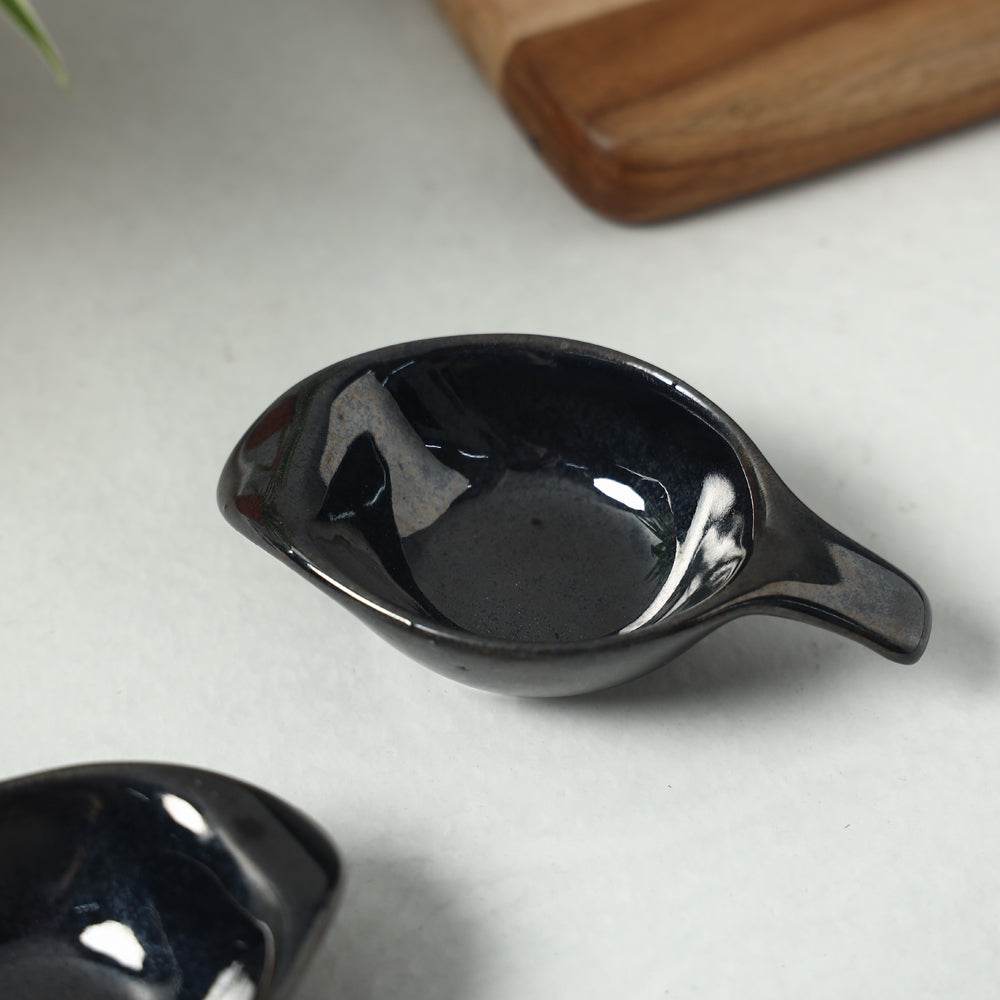  Black Ceramic Dip Bowls