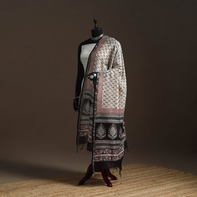 Chanderi silk bagh natural dyed dupatta with zari border 28