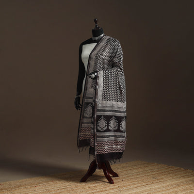 Chanderi silk bagh natural dyed dupatta with zari border 29