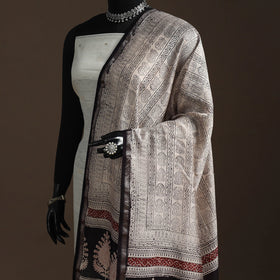 Chanderi silk bagh natural dyed dupatta with zari border 30