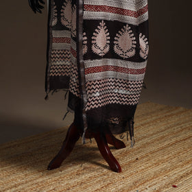 Chanderi silk bagh natural dyed dupatta with zari border 30