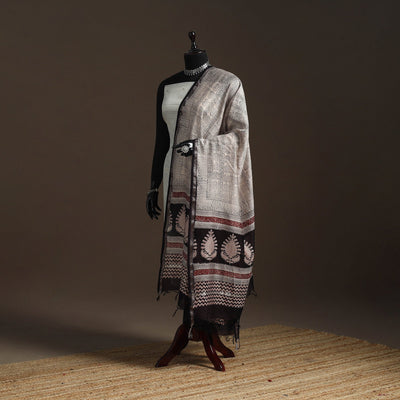 Chanderi silk bagh natural dyed dupatta with zari border 30