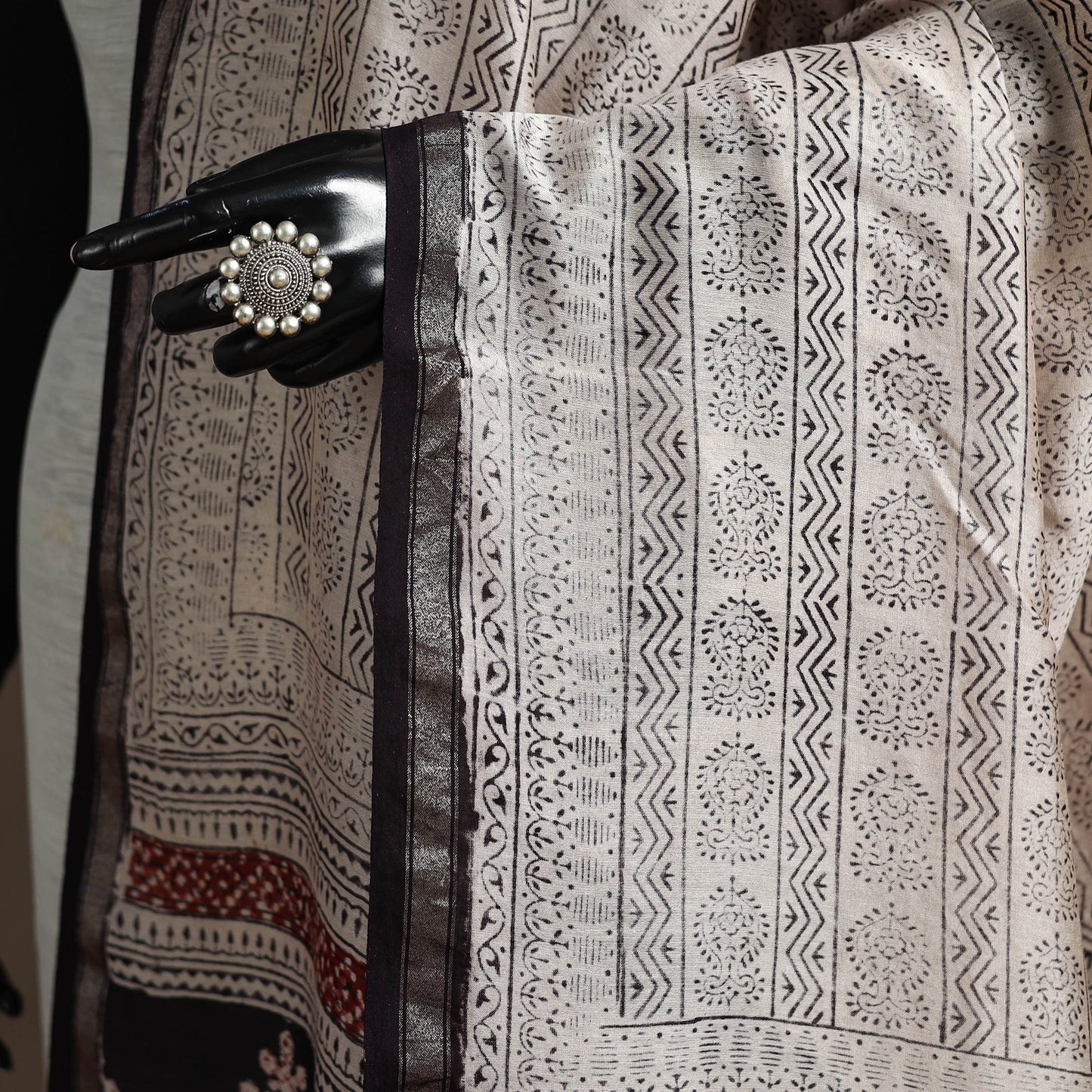 Chanderi silk bagh natural dyed dupatta with zari border 30