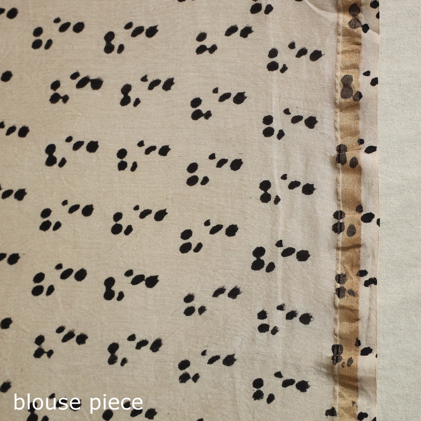 Block Print Chanderi Silk Bagru Saree with Zari Border