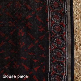 Chanderi silk hand bagru saree with zari border 08