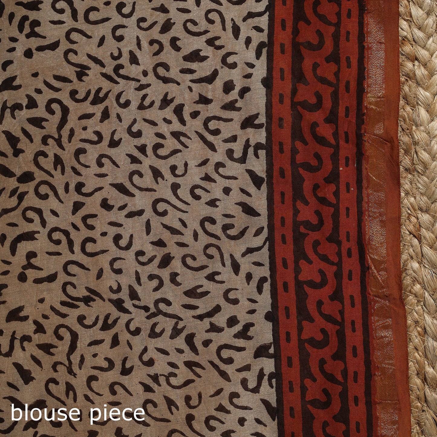 Chanderi silk hand bagru saree with zari border 12