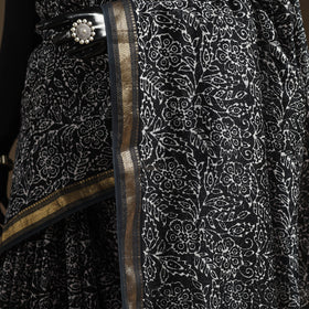 Chanderi silk hand batik saree 07 - handcrafted