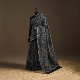 Chanderi silk hand batik saree 07 - handcrafted