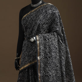 Chanderi silk hand batik saree 07 - handcrafted