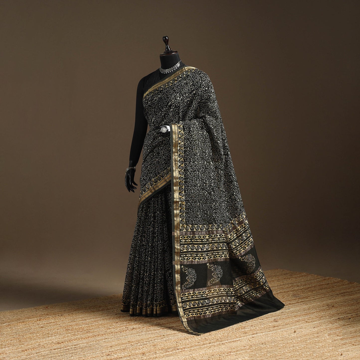 Chanderi silk hand batik saree 17 - handcrafted