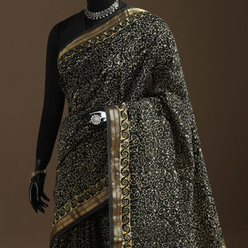 Chanderi silk hand batik saree 17 - handcrafted