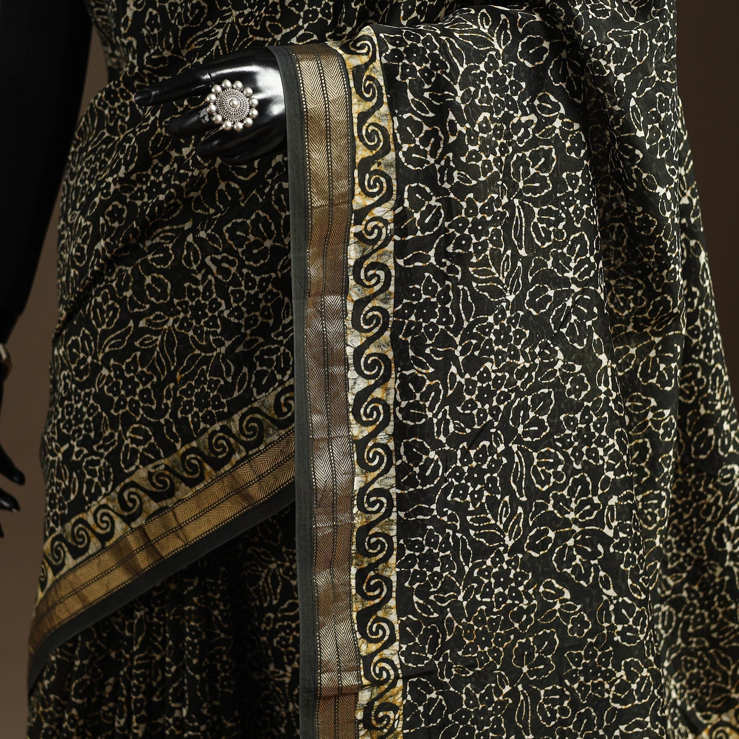 Chanderi silk hand batik saree 17 - handcrafted