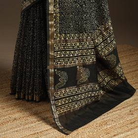 Chanderi silk hand batik saree 17 - handcrafted