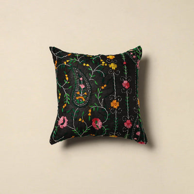 Chanderi silk hand embroidery cushion cover 19 - handcrafted